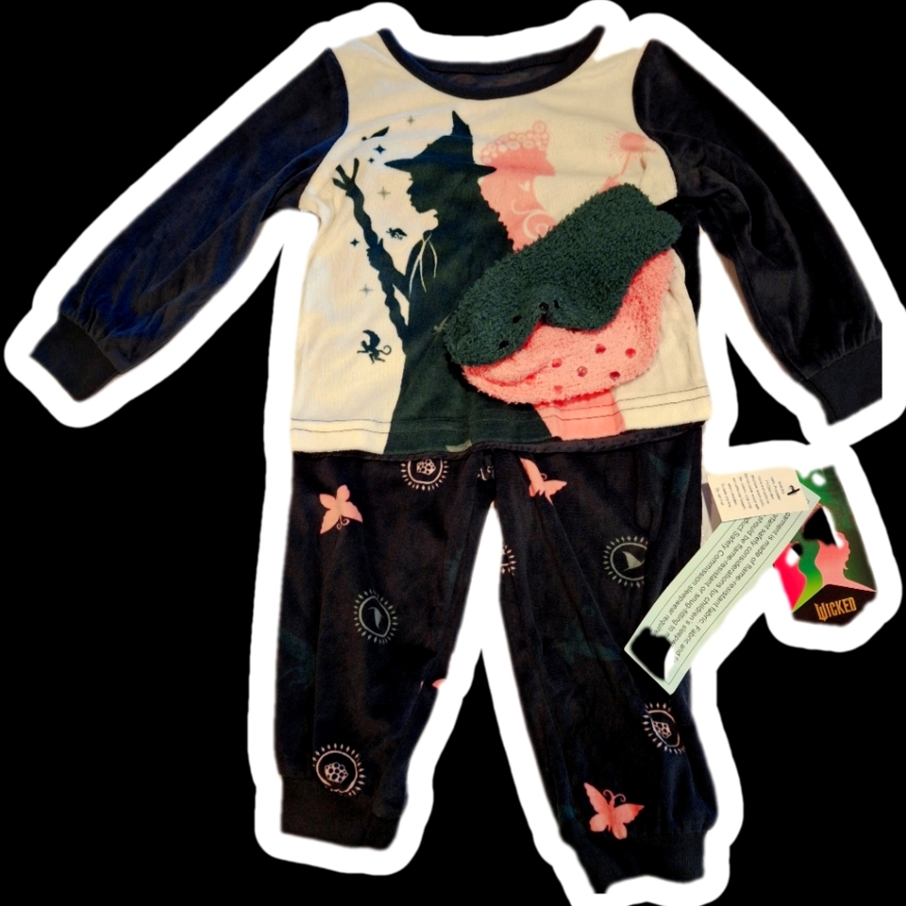 New "Wicked" Toddler Girls 3pc Pajama Set
